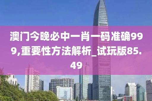 澳门今晚必中一肖一码准确999,重要性方法解析_试玩版85.49