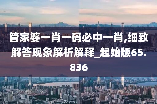 管家婆一肖一码必中一肖,细致解答现象解析解释_起始版65.836