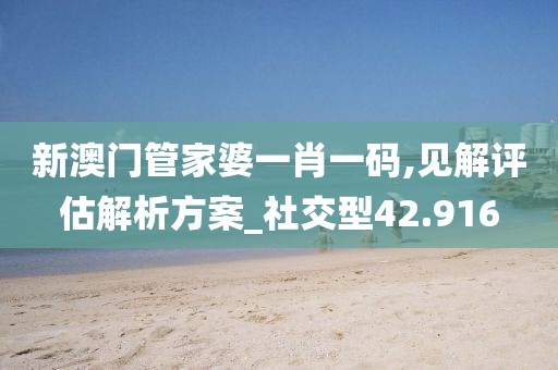 新澳门管家婆一肖一码,见解评估解析方案_社交型42.916