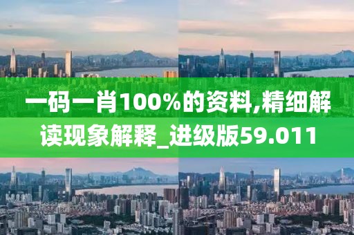 一码一肖100%的资料,精细解读现象解释_进级版59.011