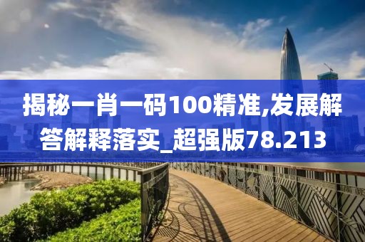 揭秘一肖一码100精准,发展解答解释落实_超强版78.213