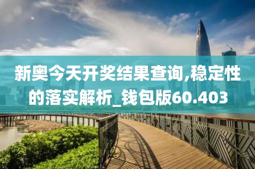 新奥今天开奖结果查询,稳定性的落实解析_钱包版60.403