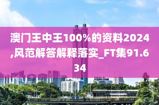 澳门王中王100%的资料2024,风范解答解释落实_FT集91.634