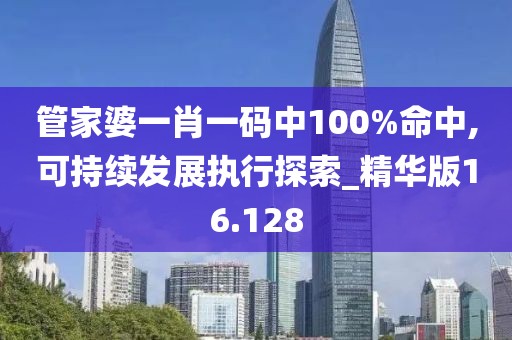 管家婆一肖一码中100%命中,可持续发展执行探索_精华版16.128