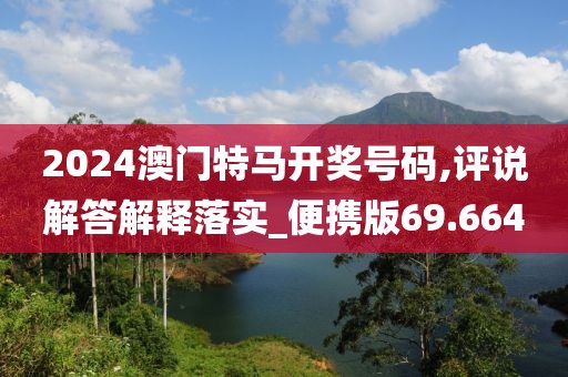 2024澳门特马开奖号码,评说解答解释落实_便携版69.664