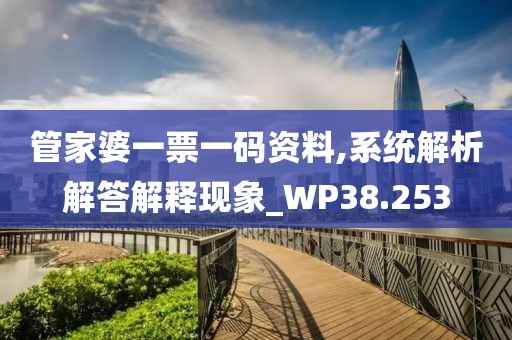 管家婆一票一码资料,系统解析解答解释现象_WP38.253