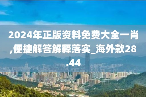 2024年正版资料免费大全一肖,便捷解答解释落实_海外款28.44