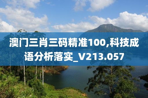 澳门三肖三码精准100,科技成语分析落实_V213.057