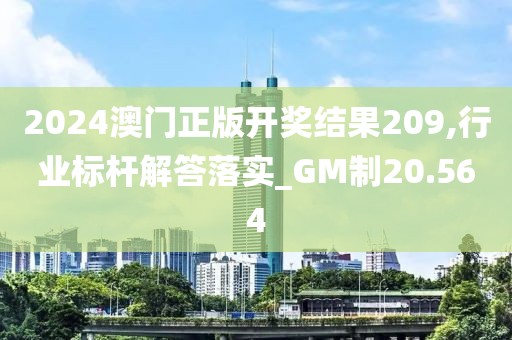 2024澳门正版开奖结果209,行业标杆解答落实_GM制20.564