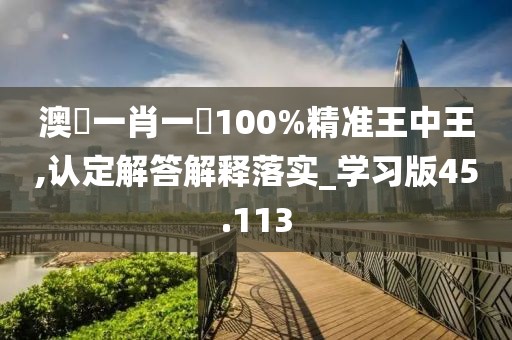 澳門一肖一碼100%精准王中王,认定解答解释落实_学习版45.113