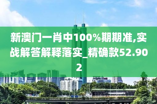 新澳门一肖中100%期期准,实战解答解释落实_精确款52.902