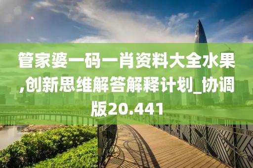 管家婆一码一肖资料大全水果,创新思维解答解释计划_协调版20.441
