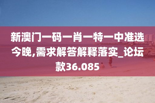 新澳门一码一肖一特一中准选今晚,需求解答解释落实_论坛款36.085