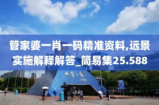 管家婆一肖一码精准资料,远景实施解释解答_简易集25.588