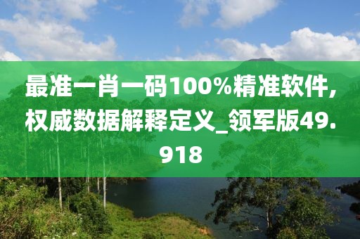 最准一肖一码100%精准软件,权威数据解释定义_领军版49.918