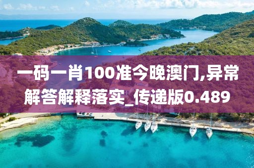 一码一肖100准今晚澳门,异常解答解释落实_传递版0.489