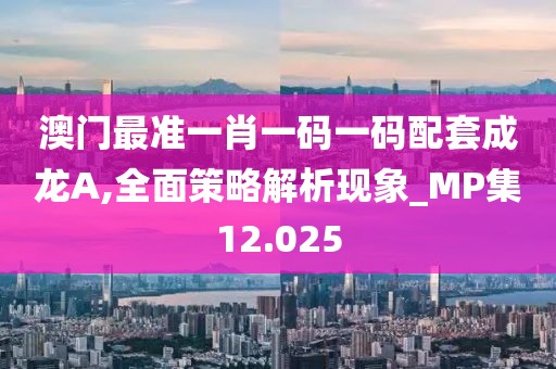 澳门最准一肖一码一码配套成龙A,全面策略解析现象_MP集12.025