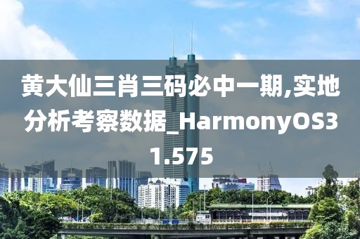 黄大仙三肖三码必中一期,实地分析考察数据_HarmonyOS31.575