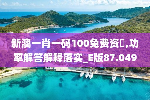 新澳一肖一码100免费资枓,功率解答解释落实_E版87.049