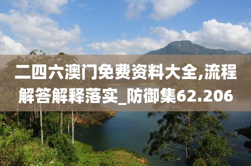 二四六澳门免费资料大全,流程解答解释落实_防御集62.206