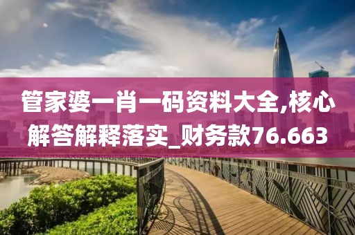 管家婆一肖一码资料大全,核心解答解释落实_财务款76.663