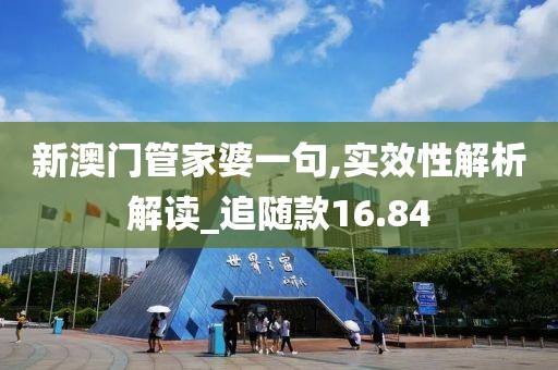新澳门管家婆一句,实效性解析解读_追随款16.84