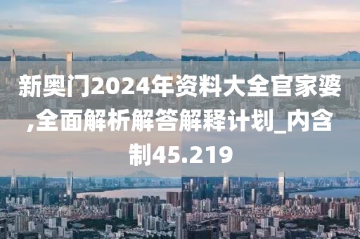 新奥门2024年资料大全官家婆,全面解析解答解释计划_内含制45.219