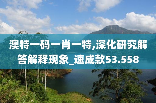 澳特一码一肖一特,深化研究解答解释现象_速成款53.558