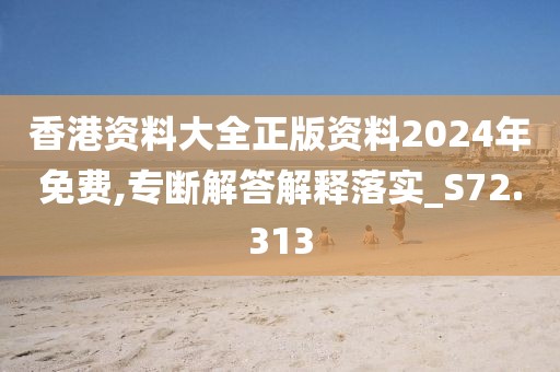 香港资料大全正版资料2024年免费,专断解答解释落实_S72.313