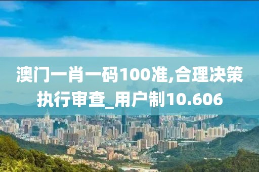 澳门一肖一码100准,合理决策执行审查_用户制10.606