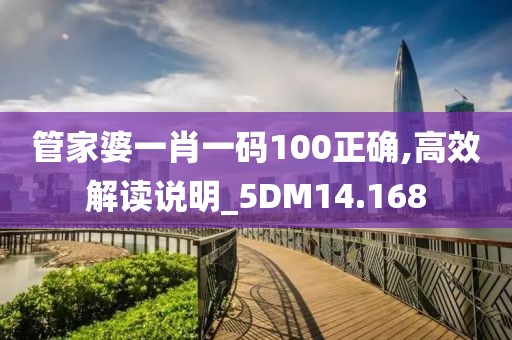 管家婆一肖一码100正确,高效解读说明_5DM14.168