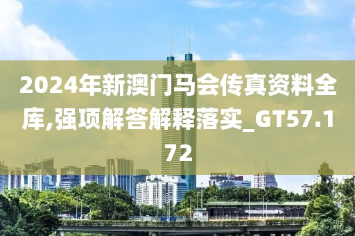 2024年新澳门马会传真资料全库,强项解答解释落实_GT57.172