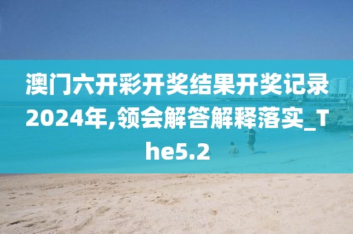 澳门六开彩开奖结果开奖记录2024年,领会解答解释落实_The5.2