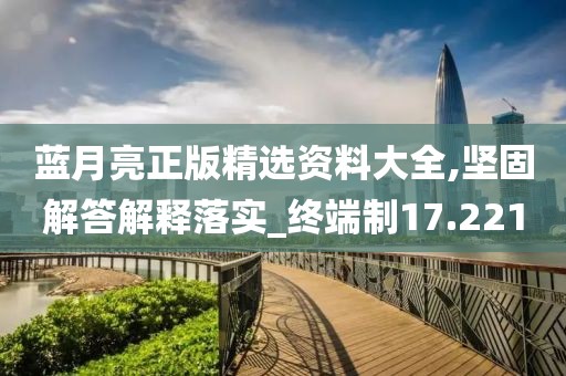 蓝月亮正版精选资料大全,坚固解答解释落实_终端制17.221