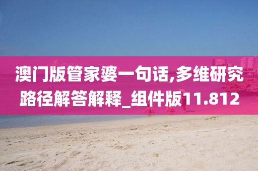 澳门版管家婆一句话,多维研究路径解答解释_组件版11.812