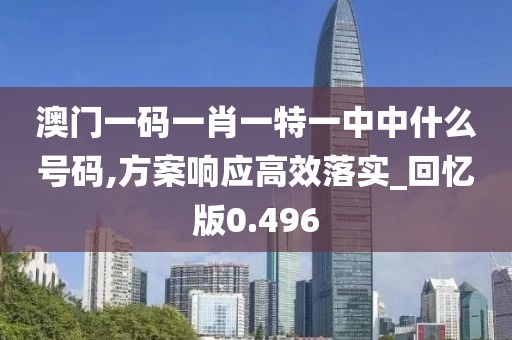 澳门一码一肖一特一中中什么号码,方案响应高效落实_回忆版0.496
