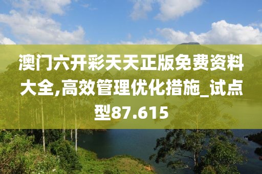 澳门六开彩天天正版免费资料大全,高效管理优化措施_试点型87.615