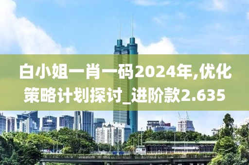 白小姐一肖一码2024年,优化策略计划探讨_进阶款2.635