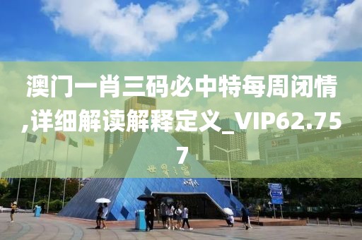 澳门一肖三码必中特每周闭情,详细解读解释定义_VIP62.757