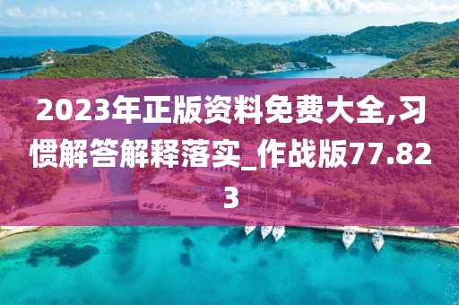 2023年正版资料免费大全,习惯解答解释落实_作战版77.823