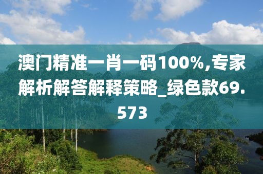 澳门精准一肖一码100%,专家解析解答解释策略_绿色款69.573