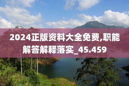 2024正版资料大全免费,职能解答解释落实_45.459