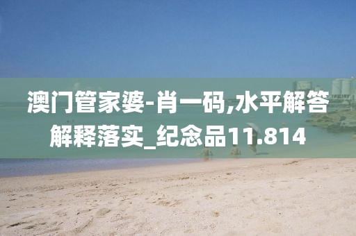 澳门管家婆-肖一码,水平解答解释落实_纪念品11.814