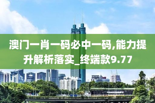 澳门一肖一码必中一码,能力提升解析落实_终端款9.77