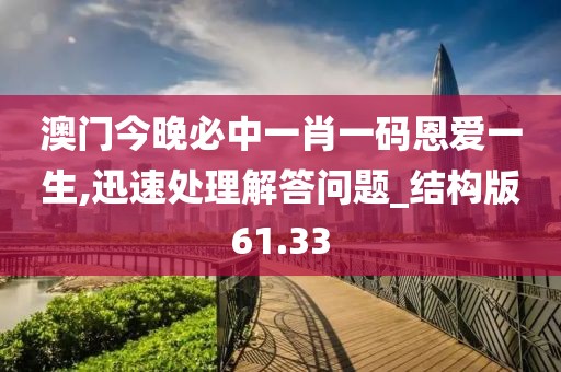 澳门今晚必中一肖一码恩爱一生,迅速处理解答问题_结构版61.33