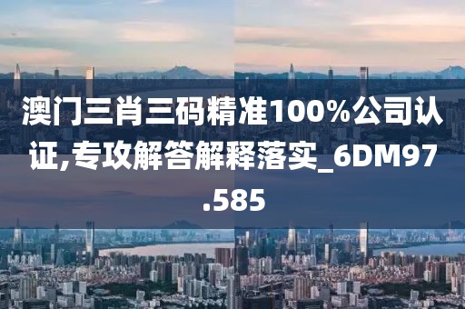 澳门三肖三码精准100%公司认证,专攻解答解释落实_6DM97.585
