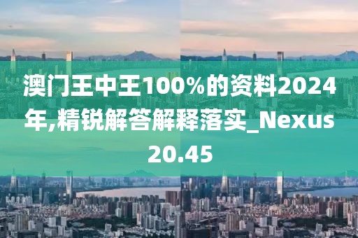 澳门王中王100%的资料2024年,精锐解答解释落实_Nexus20.45