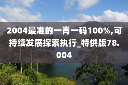 2004最准的一肖一码100%,可持续发展探索执行_特供版78.004