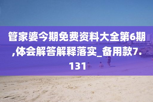 管家婆今期免费资料大全第6期,体会解答解释落实_备用款7.131