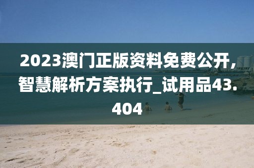 2023澳门正版资料免费公开,智慧解析方案执行_试用品43.404
